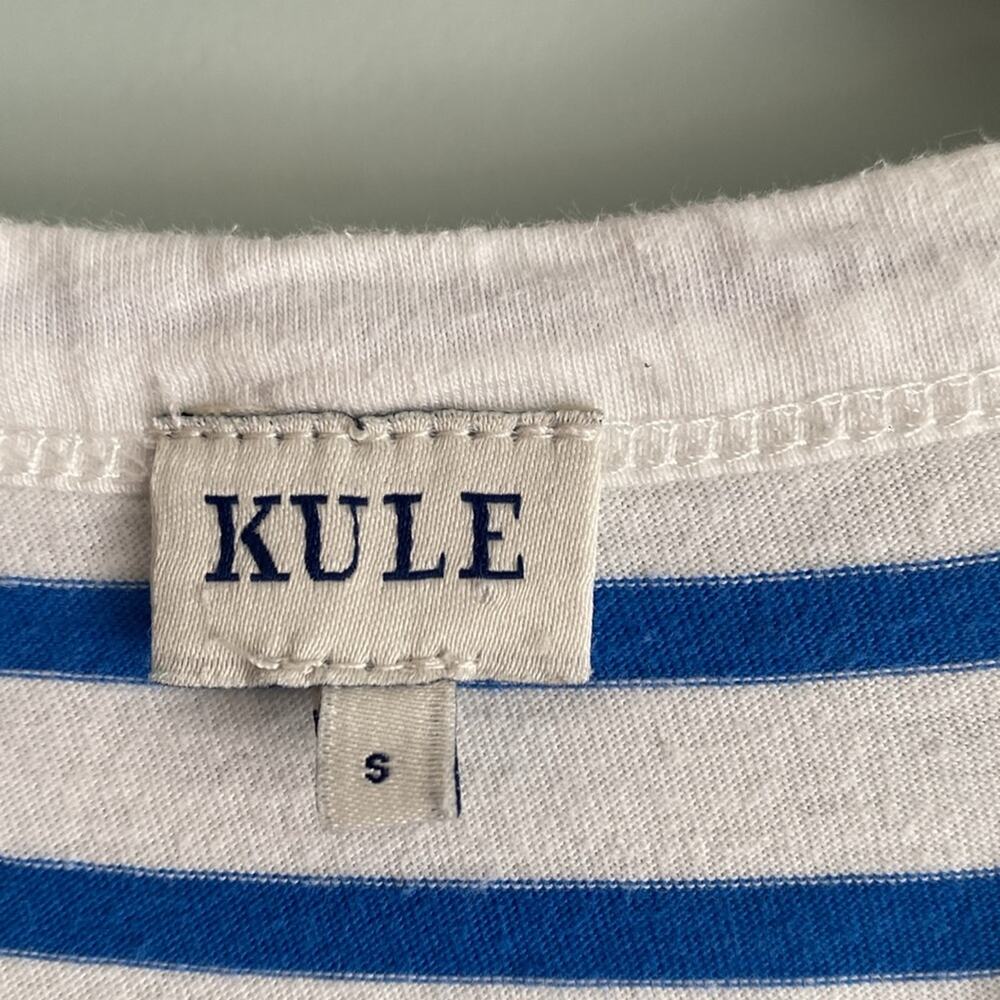 KULE The TANK Midi Dress WHITE and ROYAL BLUE 100% cotton sz Small - Picture 4 of 9